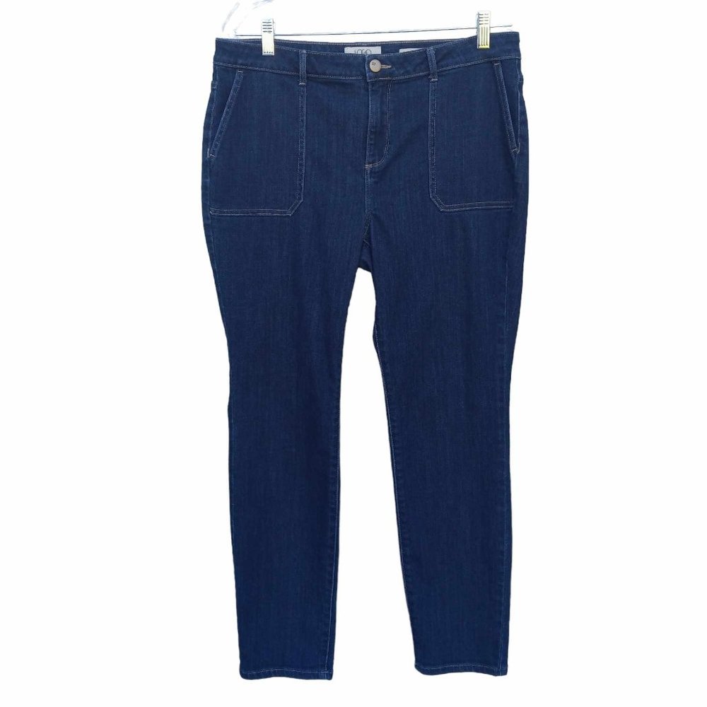 LOGO Lori Goldstein Medium Dark Wash Regular Skinny Ankle Jeans Size 14